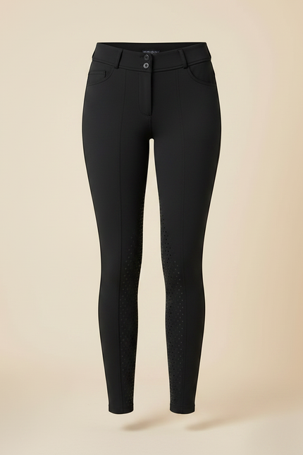 Pantalon Équitation Noir Femme Ajusté Silicone Sport - Polyester - vue 3