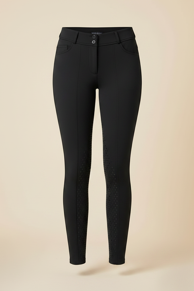 Pantalon Équitation Noir Femme Ajusté Silicone Sport - Polyester - vue 3