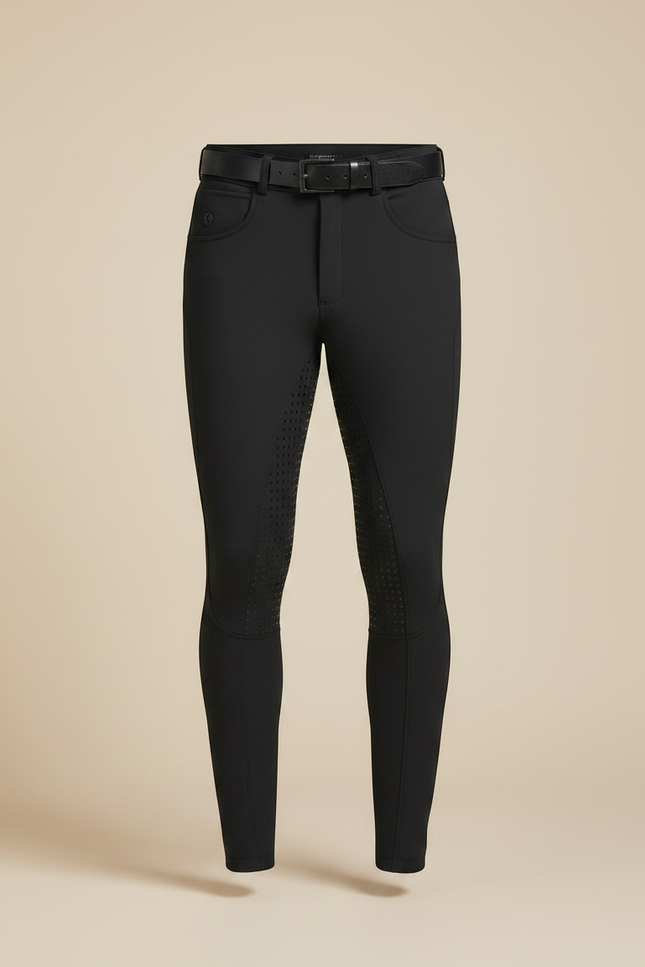 Pantalon Équitation Noir Homme Adhérent Silicone Ajusté - Polyester - vue 3