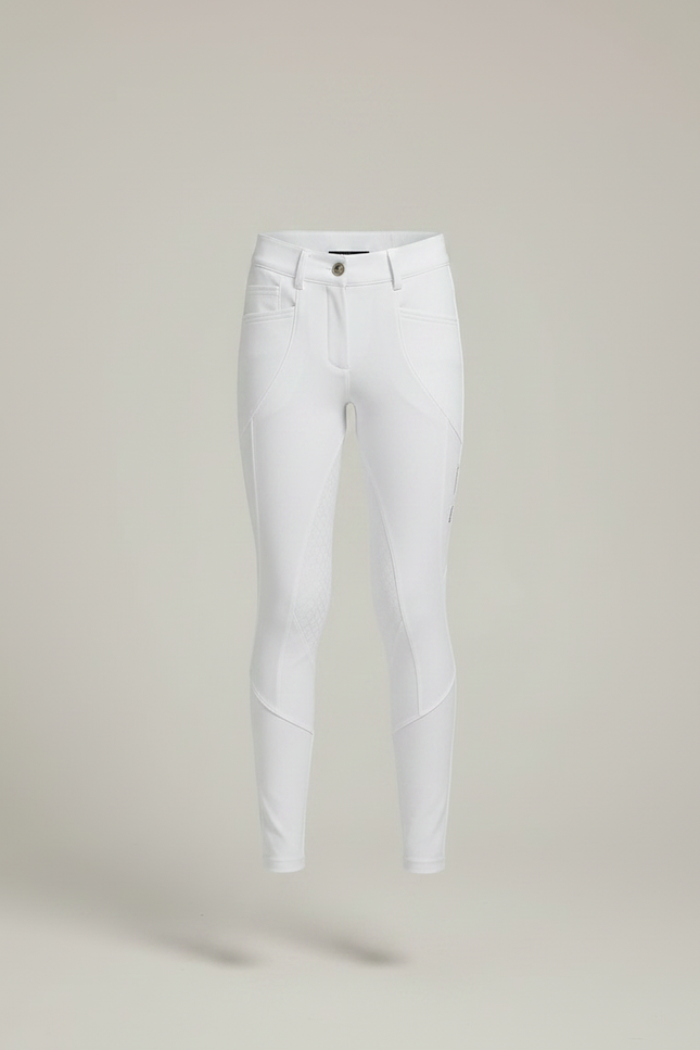Pantalon Équitation Blanc Enfant Silicone Ajusté - Polyester - vue 3