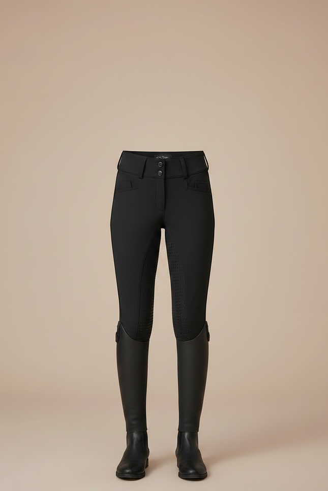 Pantalon Équitation Noir Enfant Silicone Full-Seat Élégant - Polyester - vue 3