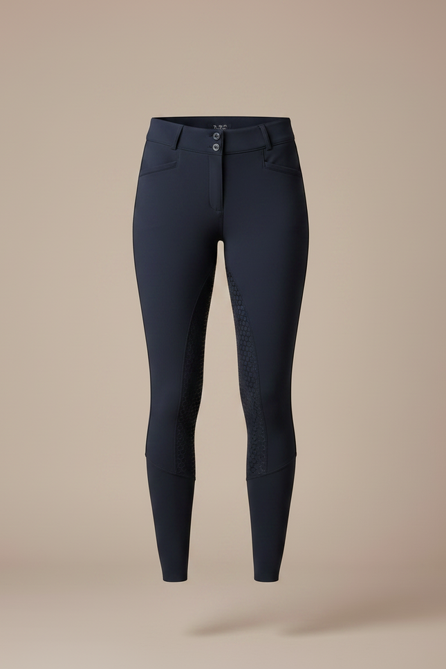 Pantalon Équitation Marine Silicone Ajusté Stretch Élégant - Polyester - vue 3