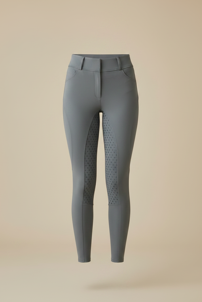 Pantalon Équitation Gris Femme Taille Haute Adhérent - Polyester - vue 3