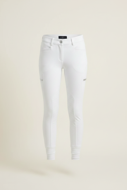 Pantalon Équitation Blanc Enfant Silicone Stretch - Polyester - vue 3