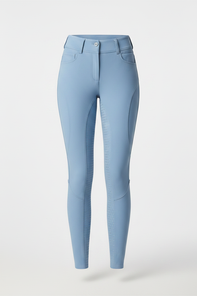 Pantalon Équitation Bleu Femme Silicone Ajusté Confortable - Polyester - vue 3
