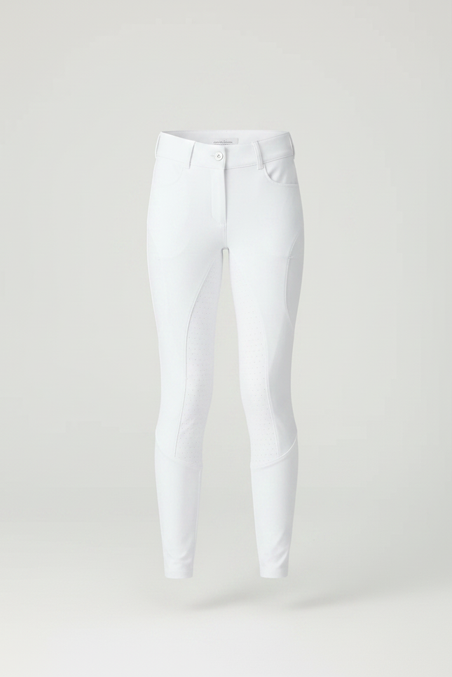 Pantalon Équitation Blanc Enfant Silicone Adhérent Ajouré - Polyester - vue 3