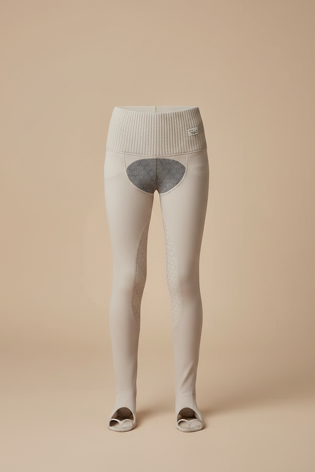 Pantalon Équitation Beige Enfant Silicone Confortable Stretch - Polyester - vue 3