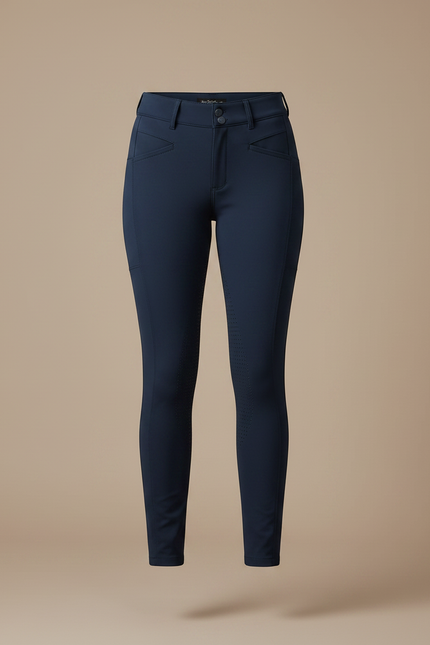 Pantalon Équitation Bleu Marine Femme Adulte Silicone Grip Ajusté - Polyester - vue 3