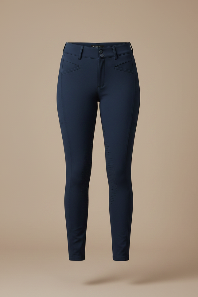 Pantalon Équitation Bleu Marine Femme Adulte Silicone Grip Ajusté - Polyester - vue 3