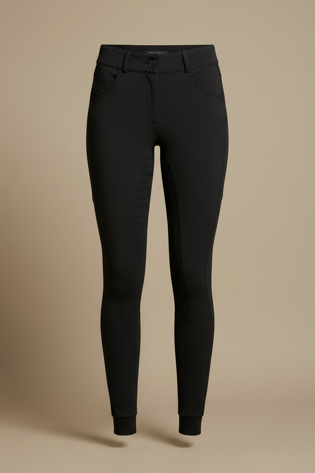 Pantalon Équitation Noir Femme Silicone Grip Ajusté - Polyester - vue 3