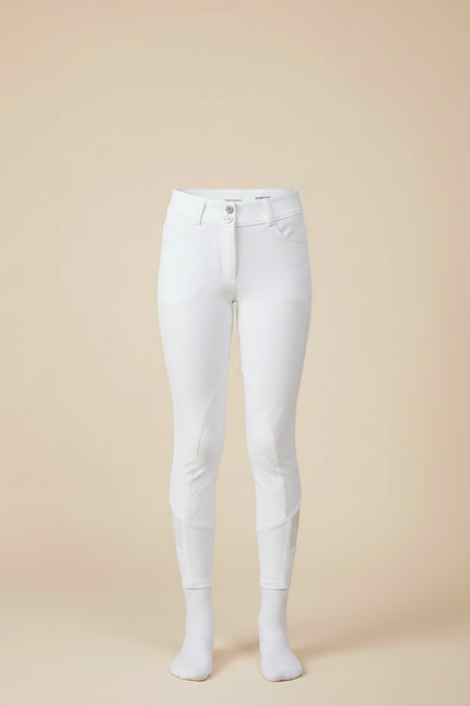 Pantalon Équitation Blanc Enfant Silicone Adhérent Confortable - Polyester - vue 3