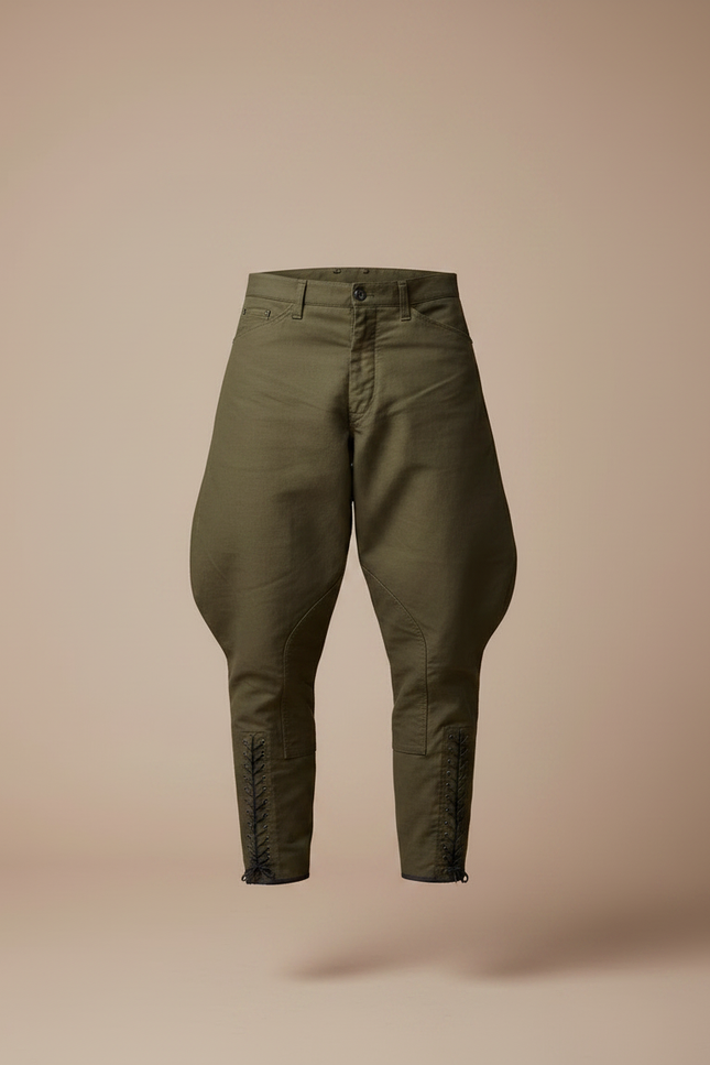 Pantalon Equitation Coton - Kaki Gabardine - vue 3