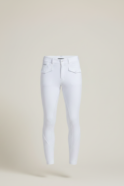 Pantalon Équitation Blanc Homme Silicone Ajusté Élastique - Polyester - vue 3