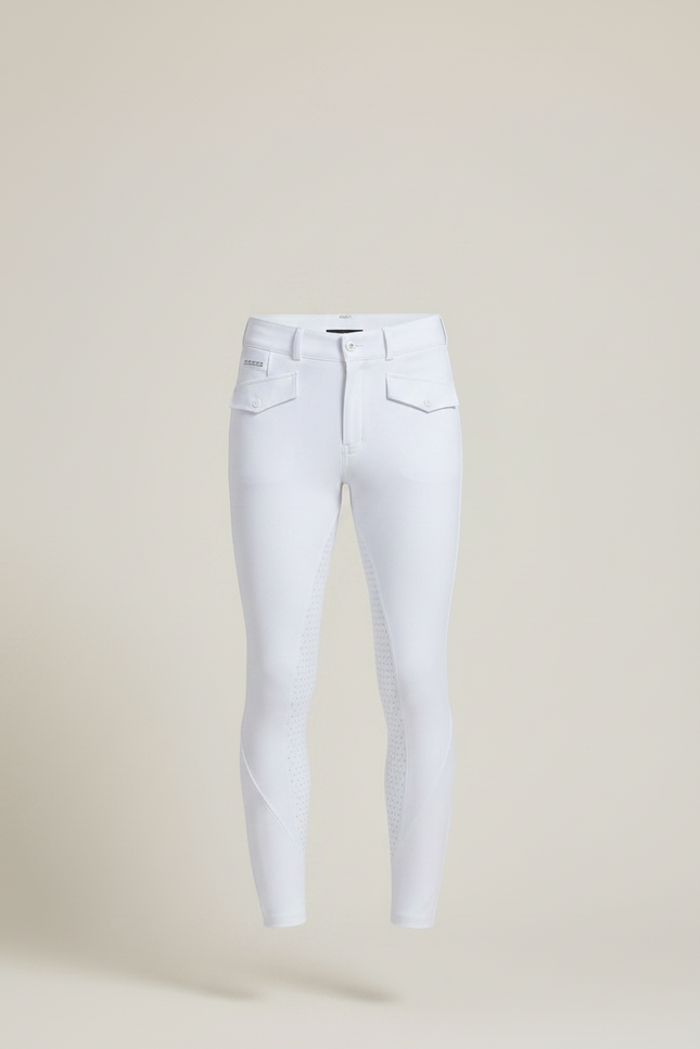 Pantalon Équitation Blanc Homme Silicone Ajusté Élastique - Polyester - vue 3