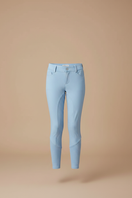 Pantalon Équitation Bleu Ciel Enfant Silicone Confortable - Maille - vue 3