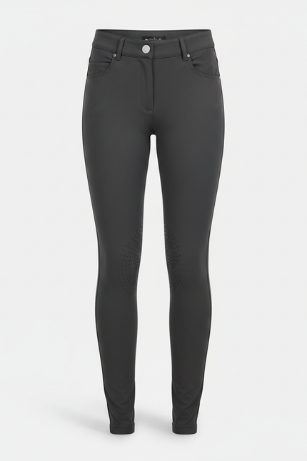 Pantalon Équitation Gris Femme Silicone Ajusté Élégant - Polyester - vue 3