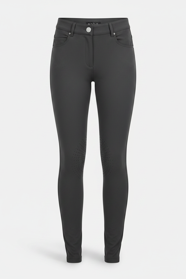 Pantalon Équitation Gris Femme Silicone Ajusté Élégant - Polyester - vue 3