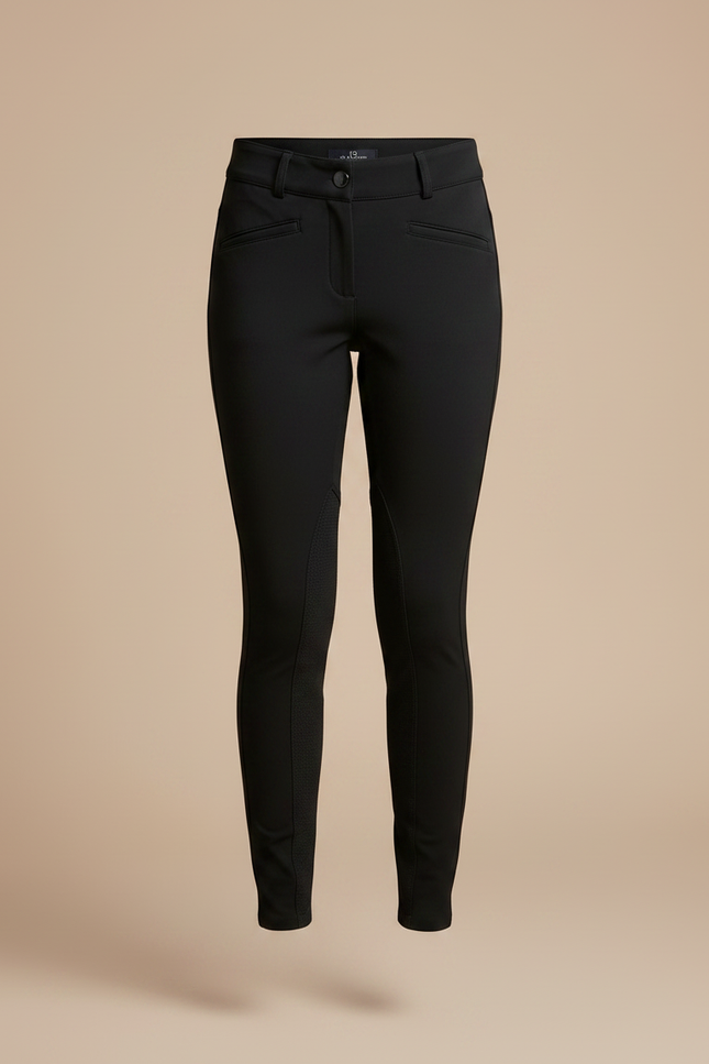 Pantalon Équitation Noir Enfant Silicone Confortable Ajusté - Polyester - vue 3