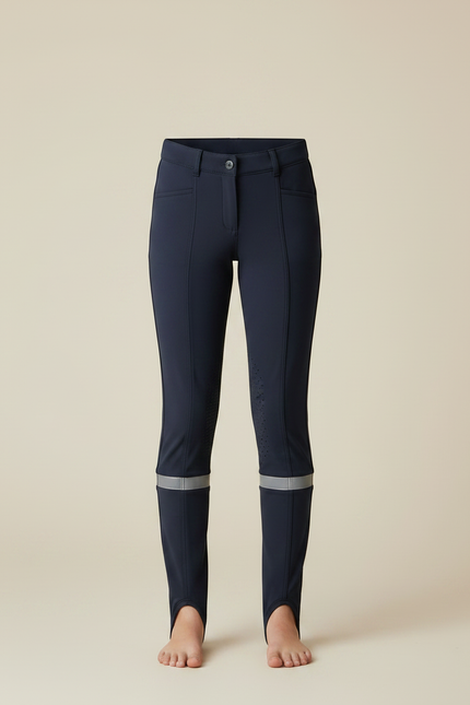 Pantalon Équitation Marine Enfant Silicone Ajusté Réfléchissant - Polyester - vue 3