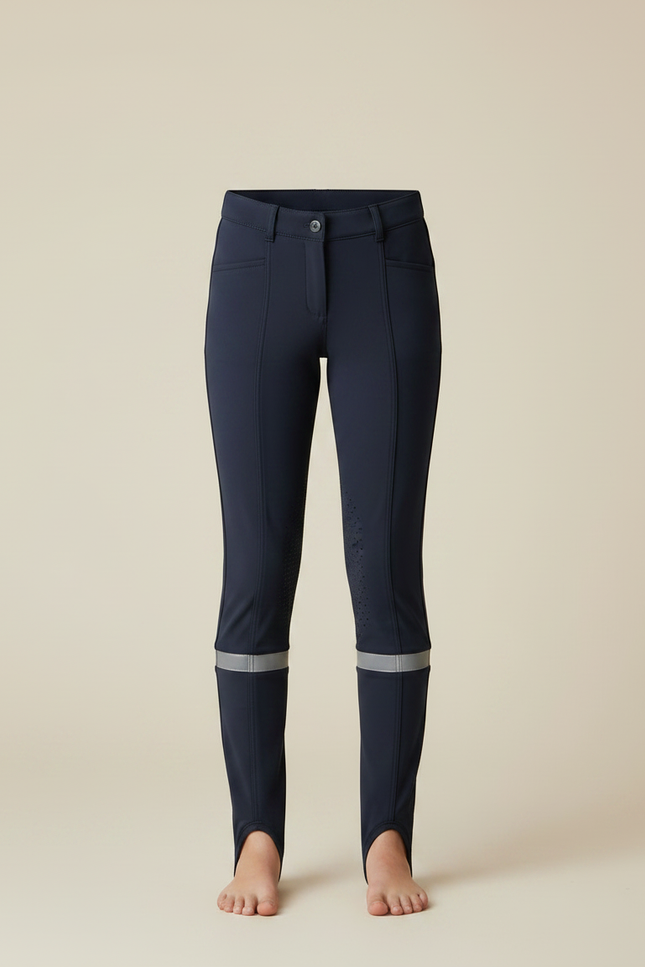 Pantalon Équitation Marine Enfant Silicone Ajusté Réfléchissant - Polyester - vue 3