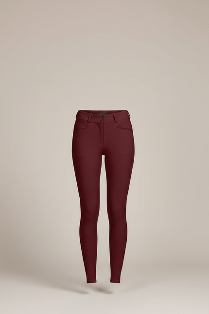 Pantalon Équitation Bordeaux Silicone Ajusté Femme Élégant - Polyester - vue 3