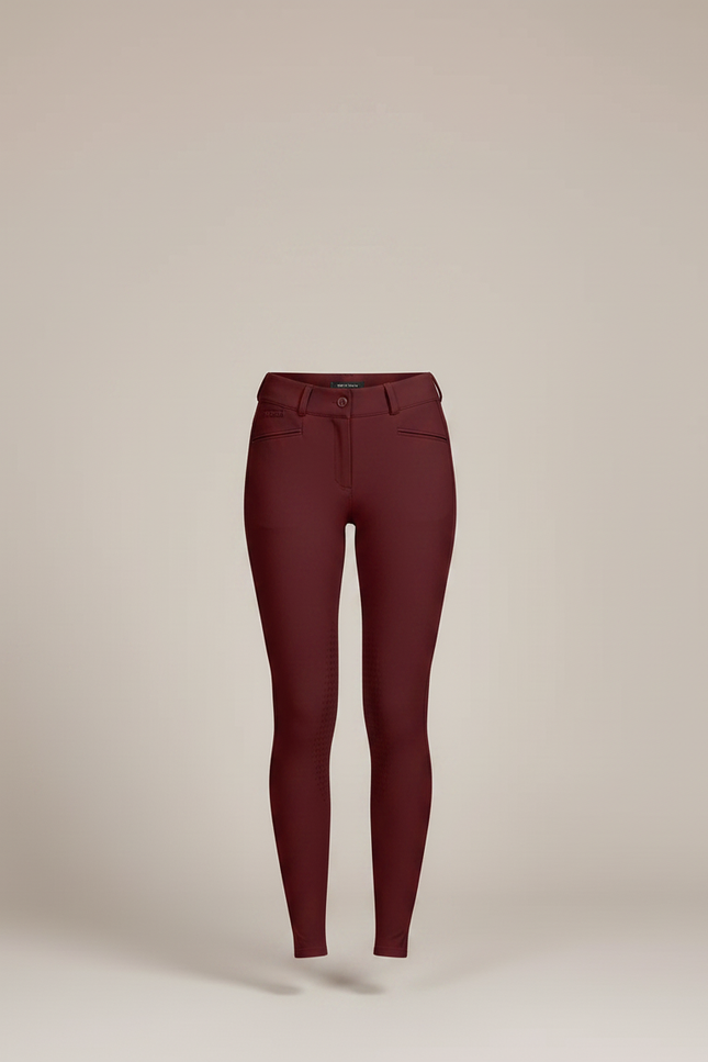 Pantalon Équitation Bordeaux Silicone Ajusté Femme Élégant - Polyester - vue 3