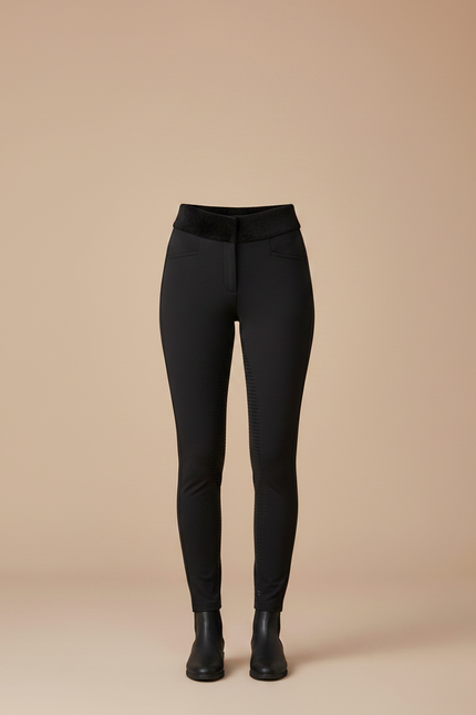 Pantalon Equitation Doublé Polaire - Noir Polyester - vue 3