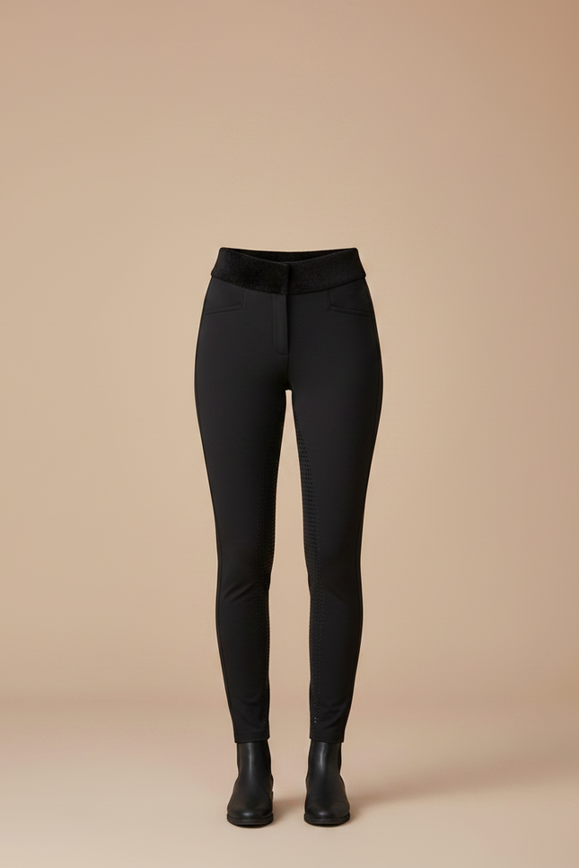 Pantalon Equitation Doublé Polaire - Noir Polyester - vue 3