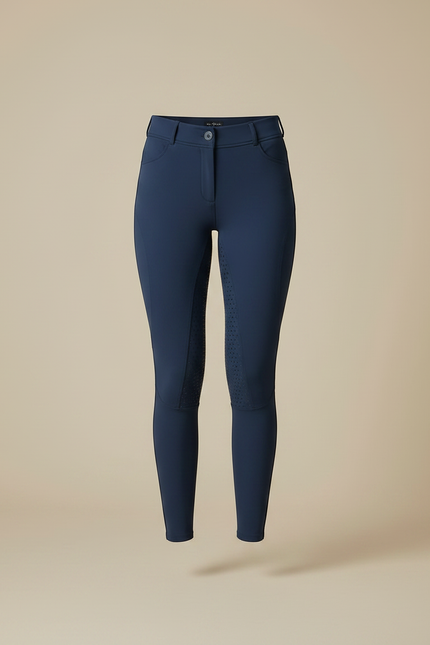 Pantalon Équitation Marine Femme Silicone Ajusté Élégant - Polyester - vue 3