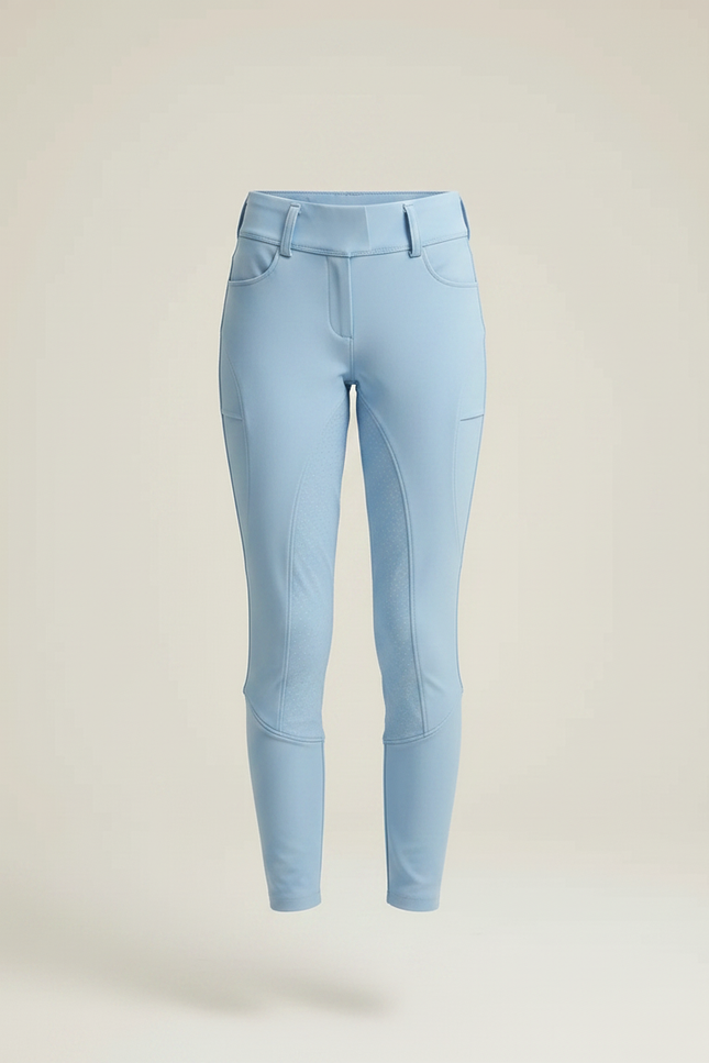 Pantalon Équitation Bleu Ciel Enfant Silicone Full-Seat Élégant - Polyester - vue 3