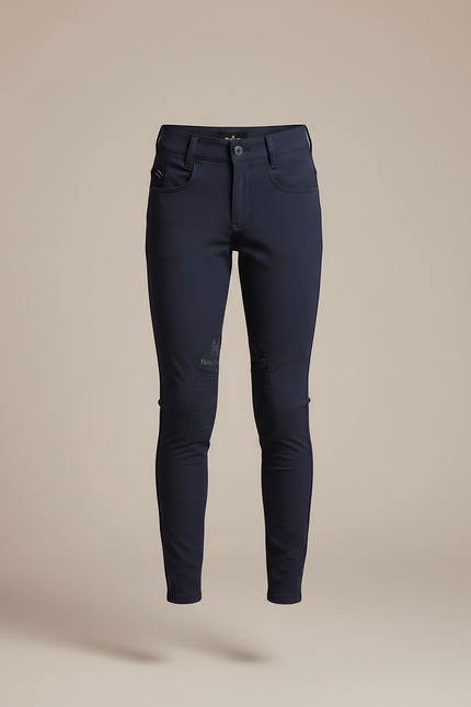 Pantalon Équitation Marine Enfant Silicone Ajusté Confortable - Maille - vue 3