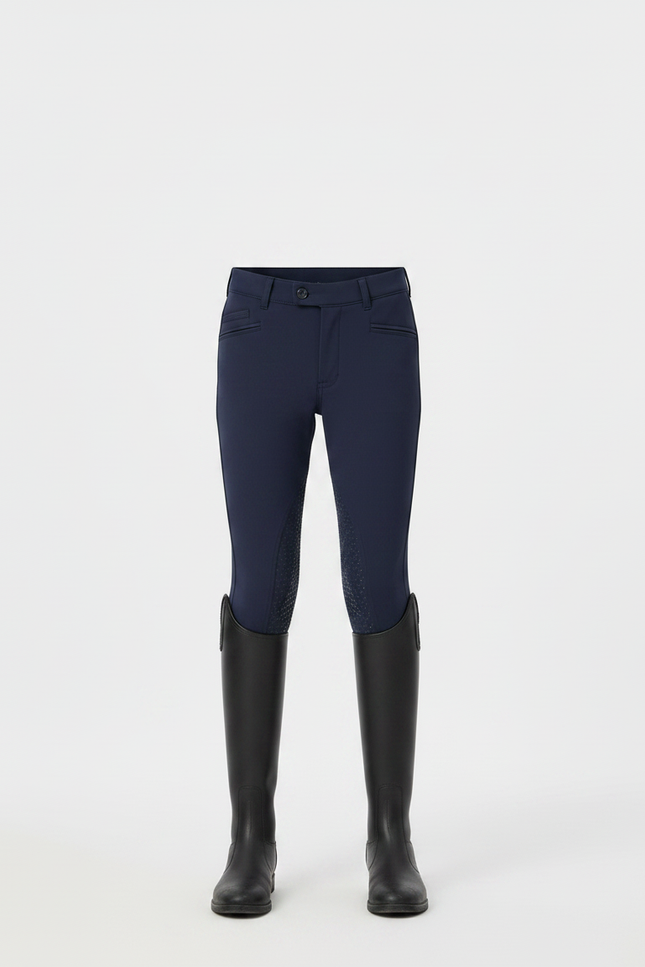 Pantalon Équitation Marine Silicone Enfant Ajusté - Polyester - vue 3