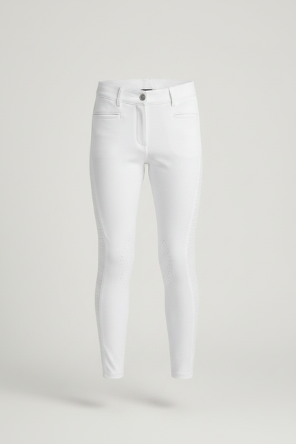 Pantalon Équitation Blanc Silicone Enfant Ajusté Confortable - Polyester - vue 3