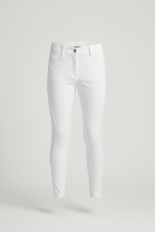 Pantalon Équitation Blanc Silicone Enfant Ajusté Confortable - Polyester - vue 3