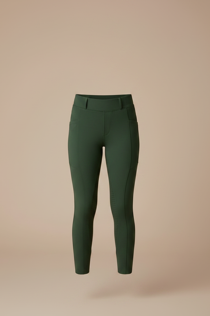 Pantalon Équitation Vert Fille Ajusté Confortable Silicone - Polyester - vue 3