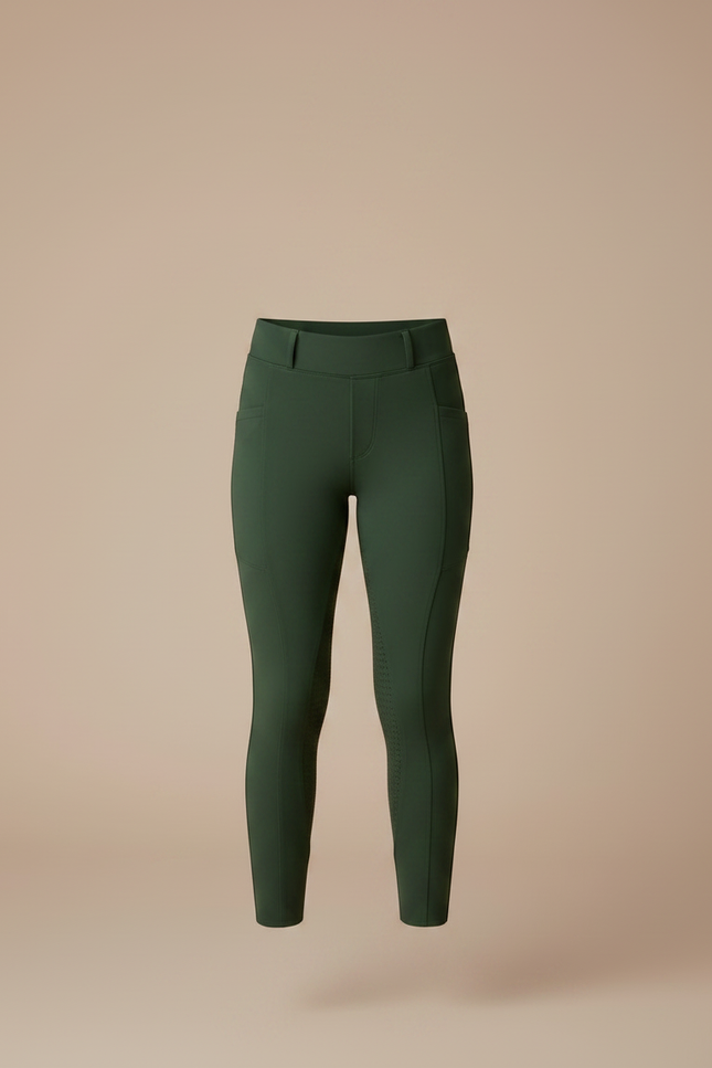Pantalon Équitation Vert Fille Ajusté Confortable Silicone - Polyester - vue 3