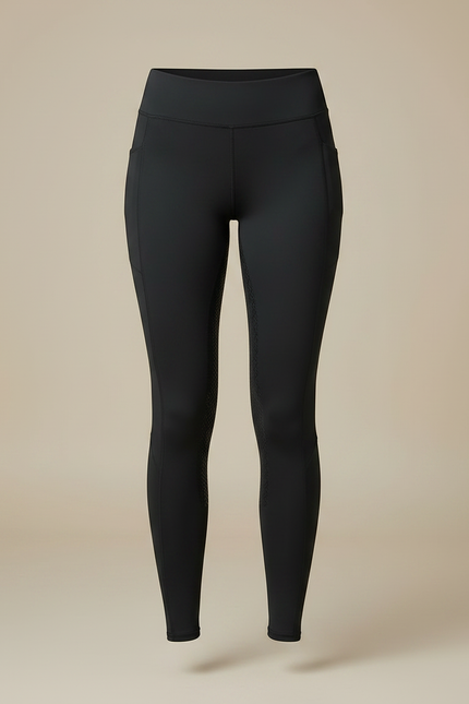 Pantalon Équitation Noir Silicone Poches Latérales Femme - Polyester - vue 3