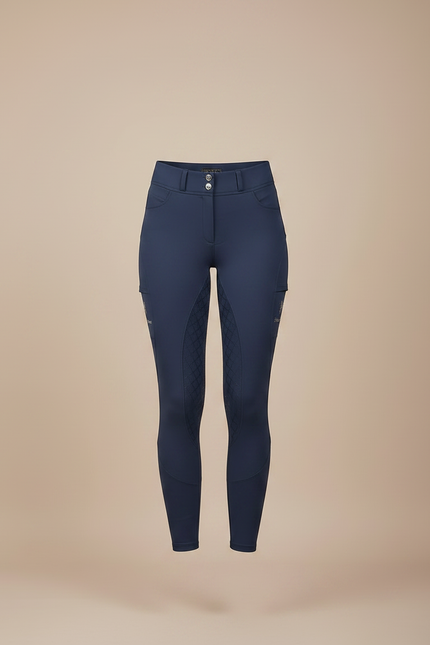 Pantalon Équitation Marine Silicone Femme Confortable Poches - Polyester - vue 3