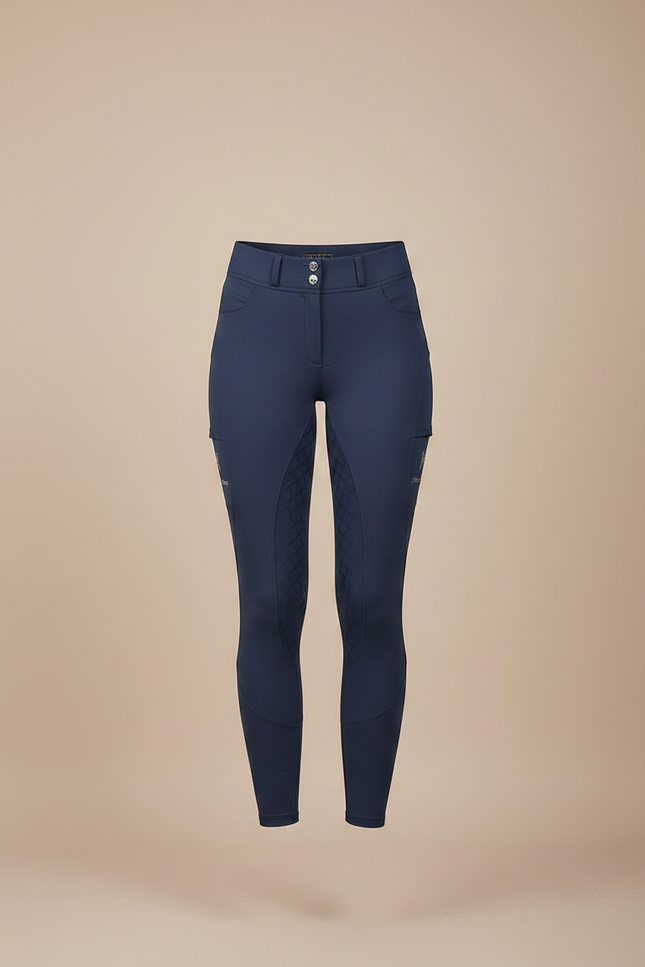 Pantalon Équitation Marine Silicone Femme Confortable Poches - Polyester - vue 3