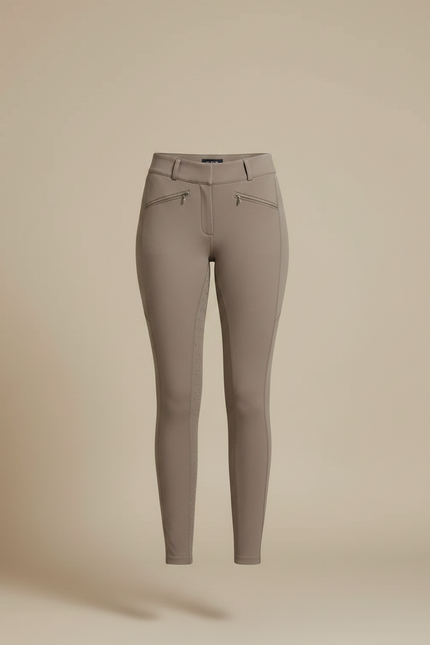 Pantalon Équitation Femme Beige Silicone Ajusté Élégant - Polyester - vue 3