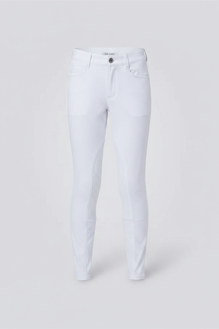 Pantalon Équitation Blanc Enfant Silicone Stretch Ajusté - Polyester - vue 3