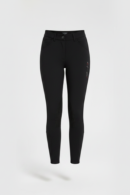 Pantalon Équitation Noir Silicone Ajusté Doux Femme - Polyester - vue 3