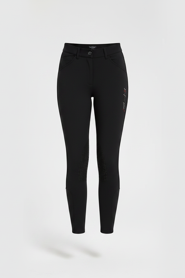 Pantalon Équitation Noir Silicone Ajusté Doux Femme - Polyester - vue 3