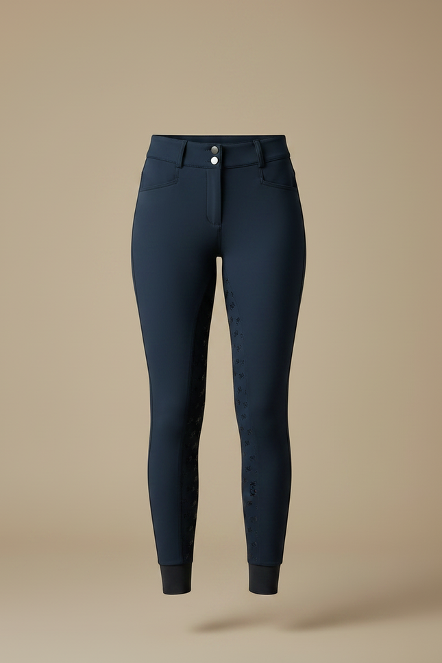 Pantalon Équitation Marine Silicone Élégant Taille Boutons - Polyester - vue 3