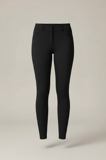 Pantalon Équitation Noir Femme Ajusté Silicone Confortable - Polyester - vue 3