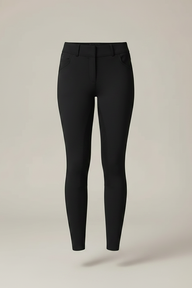 Pantalon Équitation Noir Femme Ajusté Silicone Confortable - Polyester - vue 3