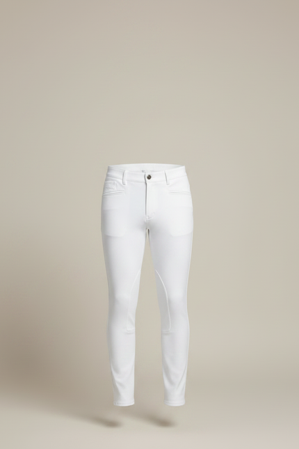 Pantalon Équitation Blanc Silicone Stretch Homme Ajusté - Polyester - vue 3