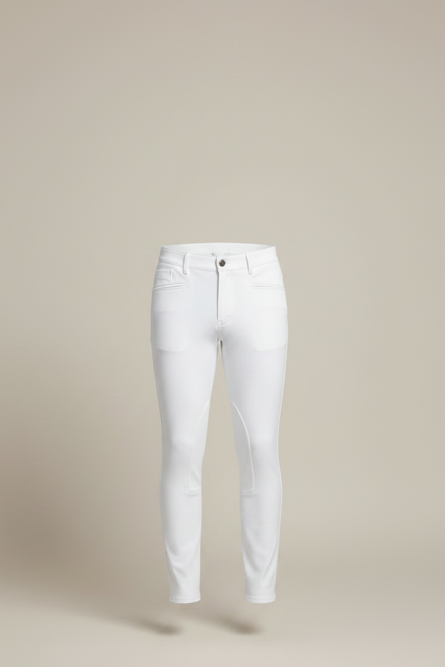 Pantalon Équitation Blanc Silicone Stretch Homme Ajusté - Polyester - vue 3
