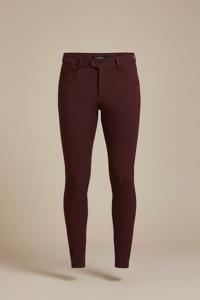 Pantalon Équitation Bordeaux Homme Silicone Ajusté Respirant - Polyester - vue 3