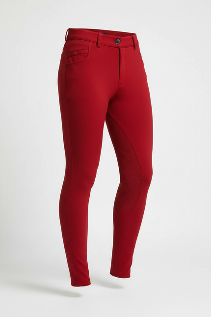 Pantalon Équitation Rouge Homme Slim Élastique Poche Téléphone - Polyester - vue 3